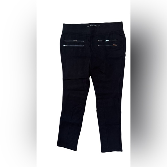 MISS POSH Black Moto Leggings Zipper Pockets XL runs small - Picture 1 of 6